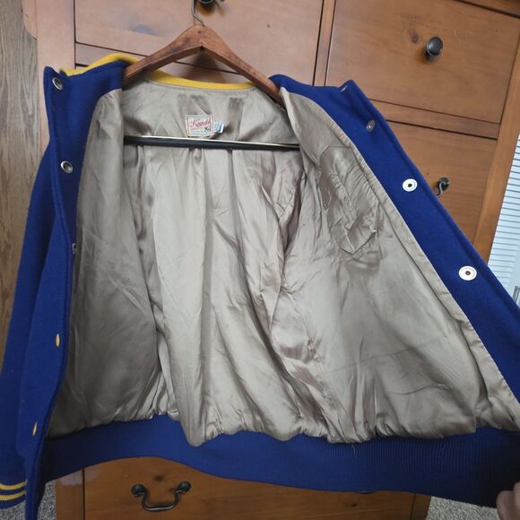 Vintage Kandel Varsity Jacket Size 40 Blue Gold Wool Letterman 70's Retro - Picture 11 of 16